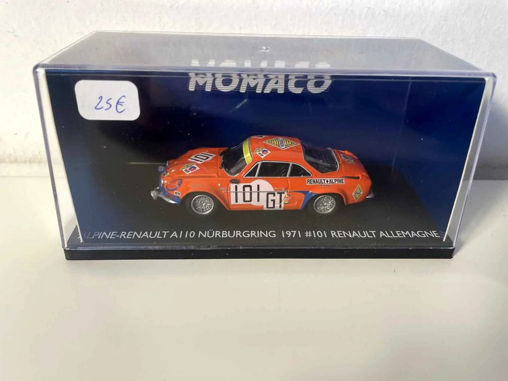 Voiture Miniature Renault Alpine A110 orange numéro 101 Nürburgring Allemagne (collection Monaco) - Bernard Miniatures