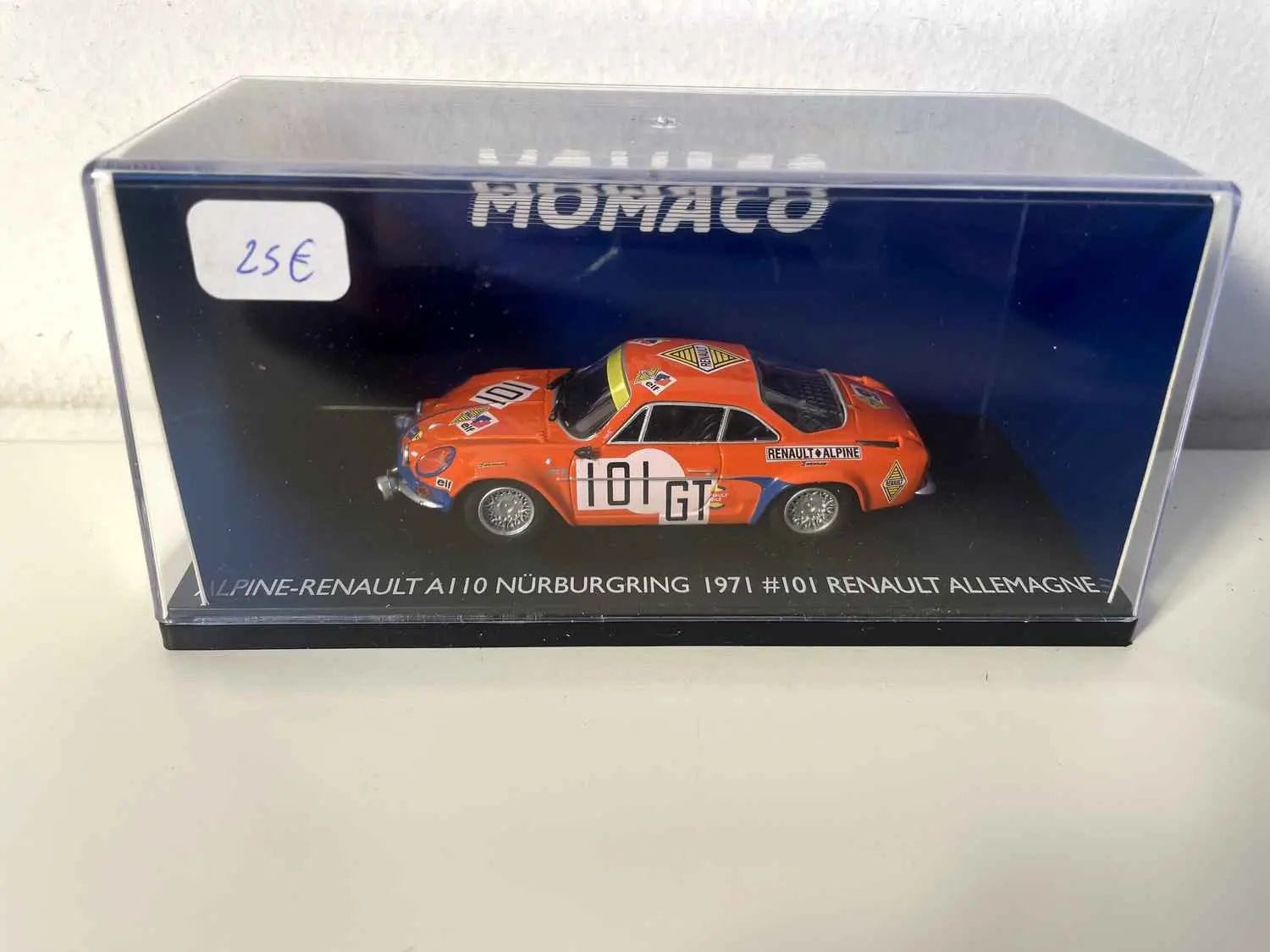 Voiture Miniature Renault Alpine A110 orange numéro 101 Nürburgring Allemagne (collection Monaco) - Bernard Miniatures