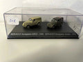 Voiture Miniature Renault Juvaquatre AHG2 marron de 1948 + Renault Juvaquatre ambulance de l'armée verte foncée de 1948 (Echelle HO) - Bernard Miniatures
