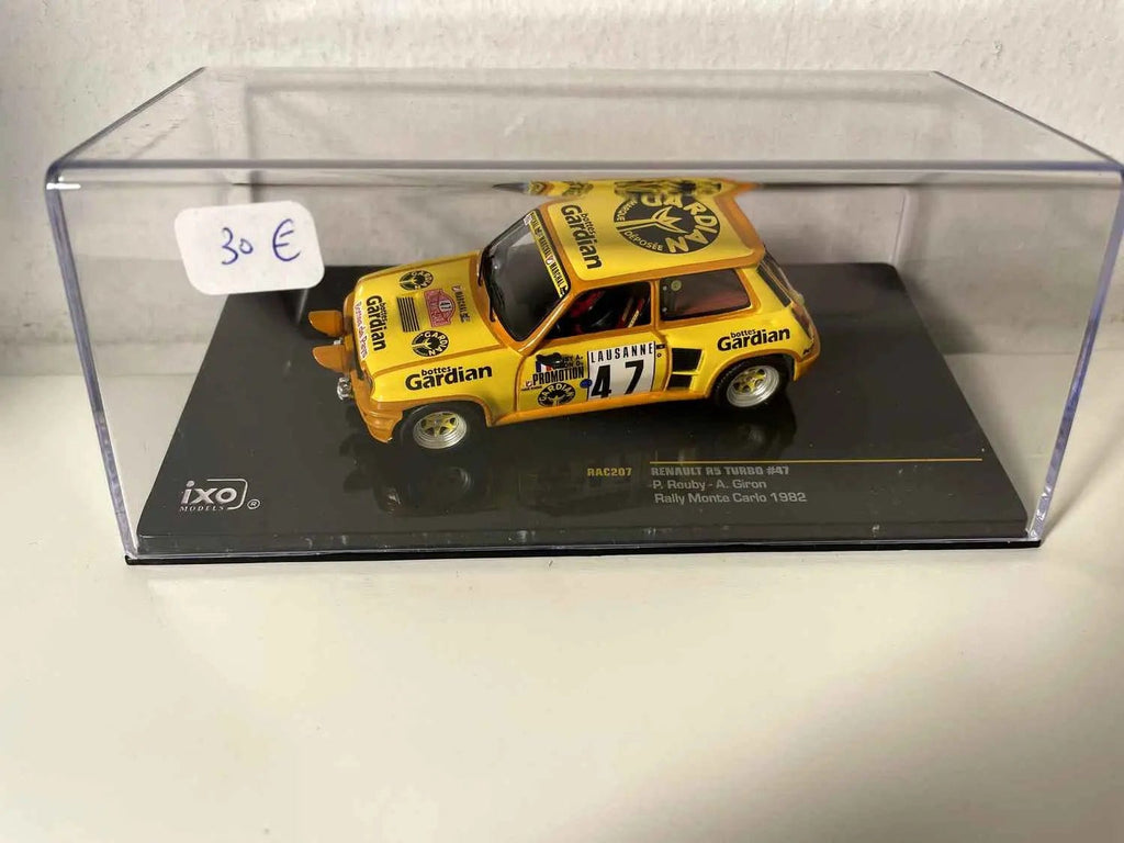 Voiture Miniature Renault R5 Turbo jaune numéro 47 - rallye de Monté-Carlo de 1982 (IXO) - Bernard Miniatures