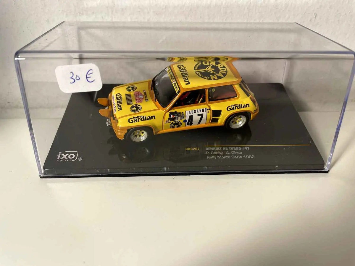 Voiture Miniature Renault R5 Turbo jaune numéro 47 - rallye de Monté-Carlo de 1982 (IXO) - Bernard Miniatures