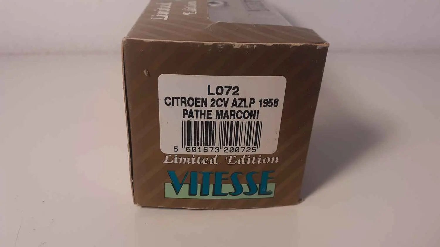 Voitures Miniatures Citroën 2 CV AZLP bordeaux et grise bletée de 1958 PATHE MARCONI (marque Vitesse) - Bernard Miniatures
