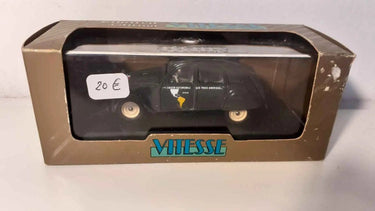 Voitures Miniatures Citroën 2 CV LES TROIS AMERIQUES grise foncée de 1953 (marque Vitesse) - Bernard Miniatures