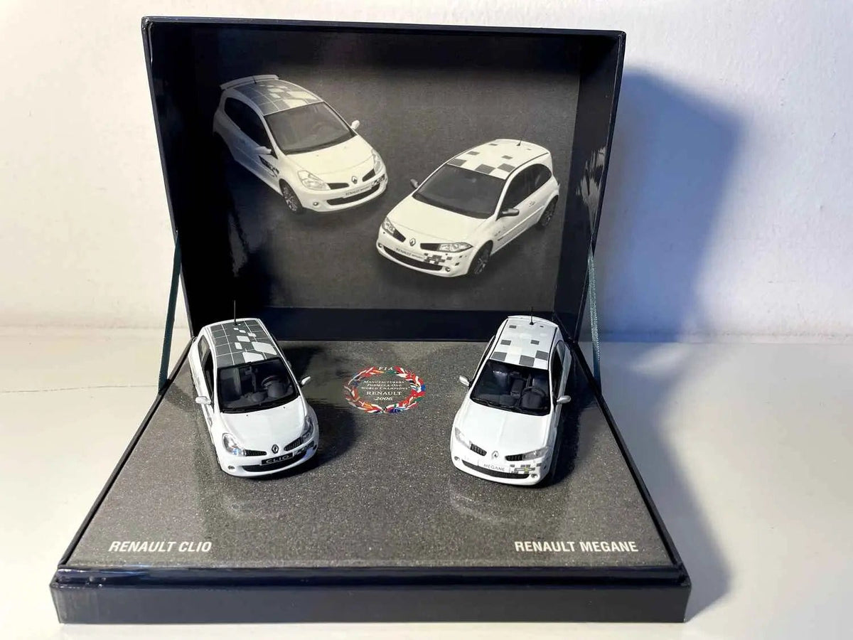 Voitures Miniatures Coffret Renault F1 Team avec 1 Mégane 2 RS et 1 Clio 3 RS - Bernard Miniatures