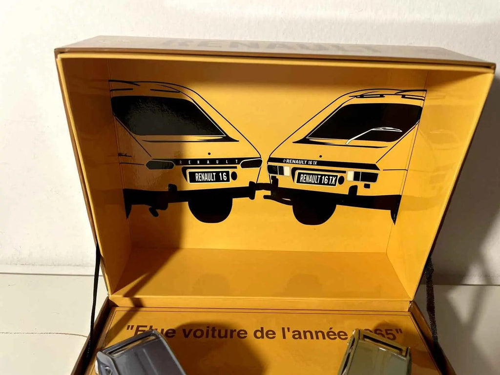 Voitures Miniatures Coffret avec Renault 16 bleue de 1965 et Renault 16 TX verte de 1980 - Bernard Miniatures