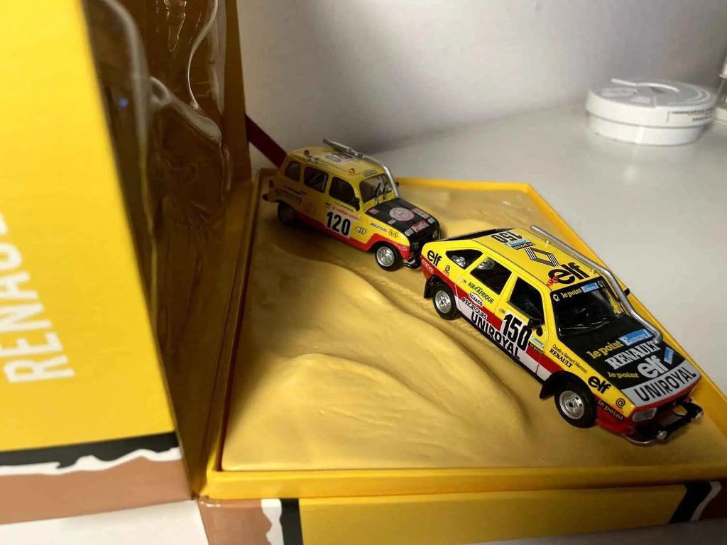 Voitures Miniatures Coffret rallye Paris-Dakar avec la Renault 20 Turbo et la Renault 4L Sinpar - Bernard Miniatures