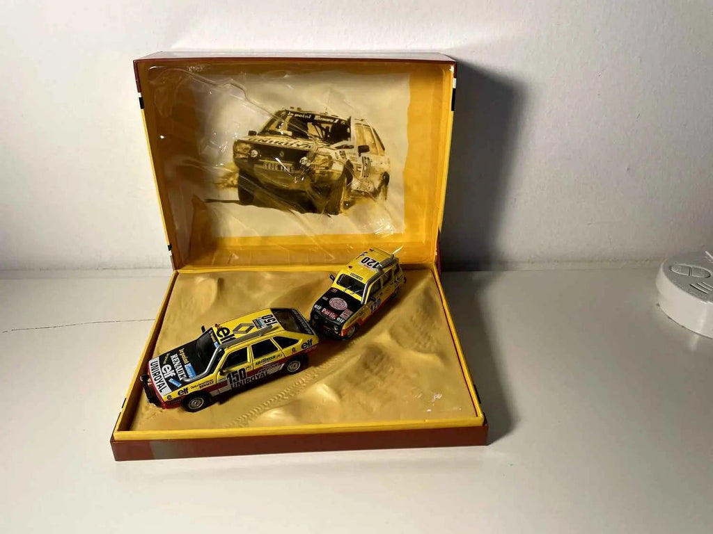 Voitures Miniatures Coffret rallye Paris-Dakar avec la Renault 20 Turbo et la Renault 4L Sinpar - Bernard Miniatures