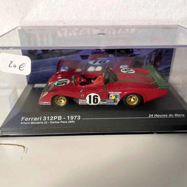 Voitures Miniatures Ferrari 312PB rouge numéro 16 (24 heures du Mans de 1973) - Bernard Miniatures