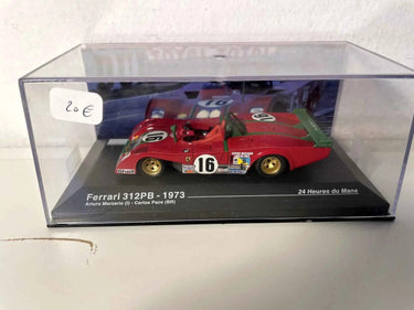 Voitures Miniatures Ferrari 312PB rouge numéro 16 (24 heures du Mans de 1973) - Bernard Miniatures