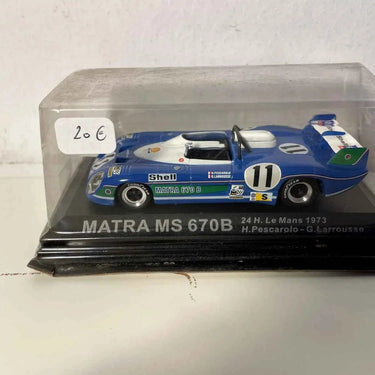 Voitures Miniatures Matra MS670B bleue et blanche numéro 11 (24 heures du Mans de 1973) - Bernard Miniatures