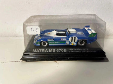 Voitures Miniatures Matra MS670B bleue et blanche numéro 11 (24 heures du Mans de 1973) - Bernard Miniatures