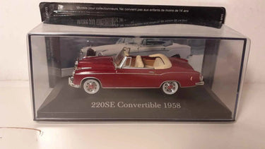 Voitures Miniatures Mercedes 220SE Convertible bordeaux de 1958 - Bernard Miniatures