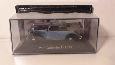 Voitures Miniatures Mercedes 230 cabriolet D bleue de 1939 - Bernard Miniatures