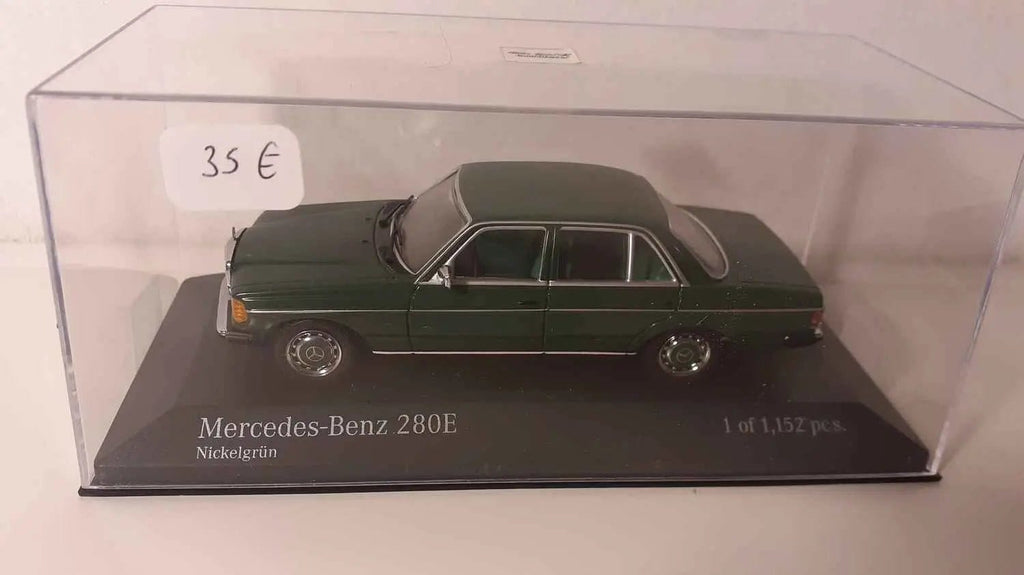 Voitures Miniatures Mercedes-Benz 280E verte foncée de 1976 (MINICHAMPS référence 430 032207) - Bernard Miniatures