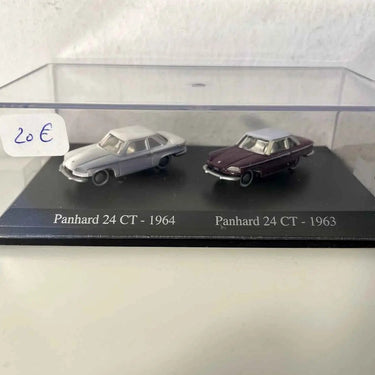Voitures Miniatures Panhard 24 CT blanche de 1964 + Panhard 24 CT violette de 1963 (Echelle HO) - Bernard Miniatures