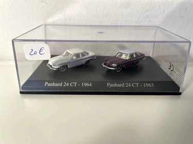 Voitures Miniatures Panhard 24 CT blanche de 1964 + Panhard 24 CT violette de 1963 (Echelle HO) - Bernard Miniatures