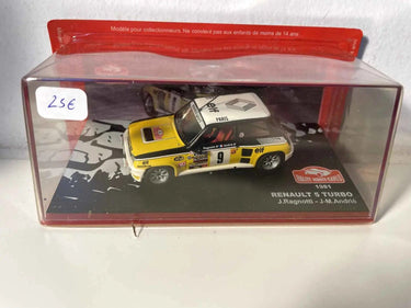Voitures Miniatures Renault 5 Turbo jaune, noire et blanche numéro 9 - rallye de Monté-Carlo de 1981 - Bernard Miniatures