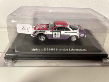 Voitures Miniatures Renault Alpine A110 1600S version Echappement rouge - blanche - violette (numéro 51) - Bernard Miniatures