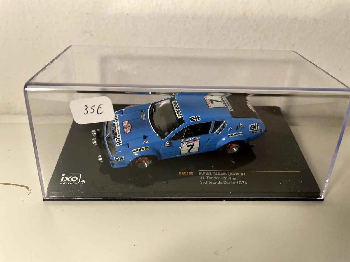 Voitures Miniatures Renault Alpine A310 bleue numéro 7 - tour de Corse 1974 (IXO) - Bernard Miniatures