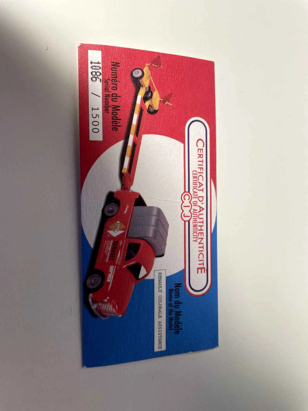 Voitures Miniatures Renault Colorale assistance avec plateau (édition limitée) - Bernard Miniatures