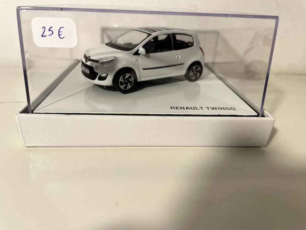 Voitures Miniatures Renault Twingo blanche avec rayures toutes couleurs sur le toit (boite carrée) - Bernard Miniatures
