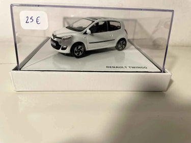 Voitures Miniatures Renault Twingo blanche avec rayures toutes couleurs sur le toit (boite carrée) - Bernard Miniatures