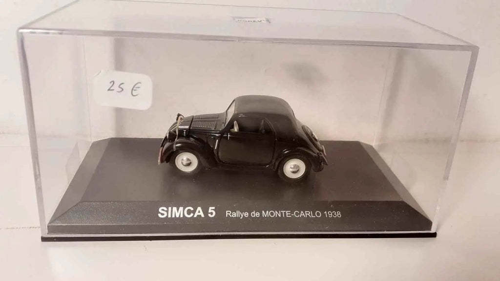 Voitures Miniatures Simca 5 noire rallye de Monté-Carlo de 1938 (Norev) - Bernard Miniatures