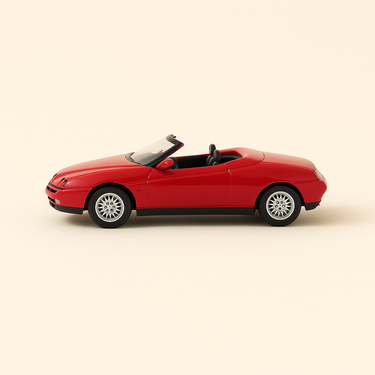 Photo professionnelle de la voiture miniature Alfa Romeo Alfa Spider Rouge De 1996 - Image clean haute qualité