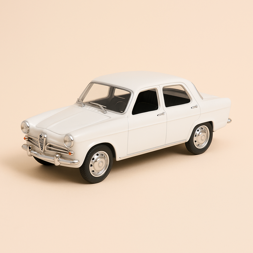 Biała Alfa Romeo Giulietta TI z 1958 roku (skala 1/24)