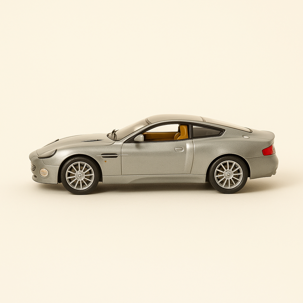 Aston-Martin V12 Vanquish gro (Spigel um Passagéierwee feelt)