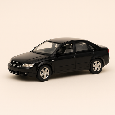Photo professionnelle de la voiture miniature Audi A4 Noire - Image clean haute qualité