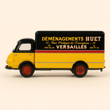 Photo professionnelle de la voiture miniature Berliet Stradair Fourgon Demenagements Huet - Image clean haute qualité