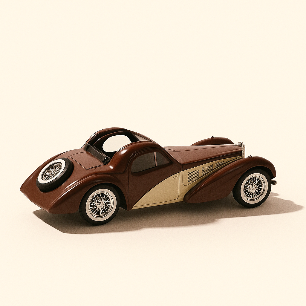 Bugatti Atalante (concours d'élégance) brong a beige