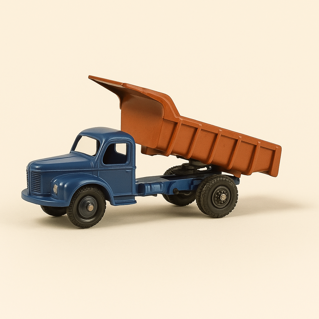 Bloe Berliet Camion mat orangem Dinky-Toys Carrières Kipper (Atlas Editiounen)