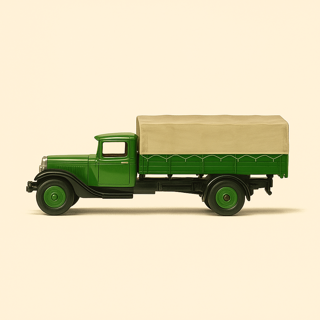 Camião Citroën P 45 de 1946 com plataforma em lona verde (MEYER na porta)