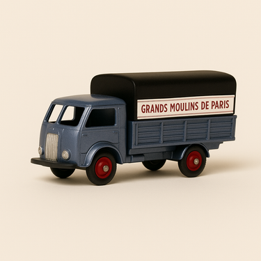 Photo professionnelle de la voiture miniature Camion Ford Gris Bache Grans Moulins De Paris Dinky Toys Editions Atlas - Image clean haute qualité