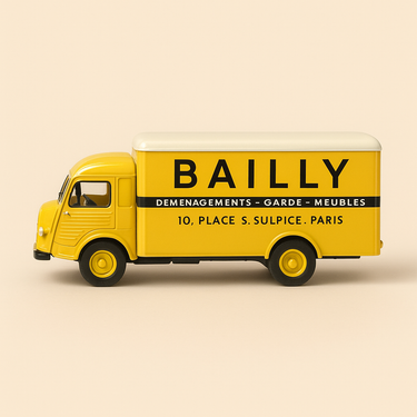 Photo professionnelle de la voiture miniature Camion Ford Simca Cargo Saf De 1953 Demenagements Bailly - Image clean haute qualité