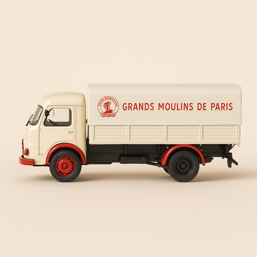 Photo professionnelle de la voiture miniature Camion Latil H14A H16A Plateau Bache Grands Moulins De Paris - Image clean haute qualité
