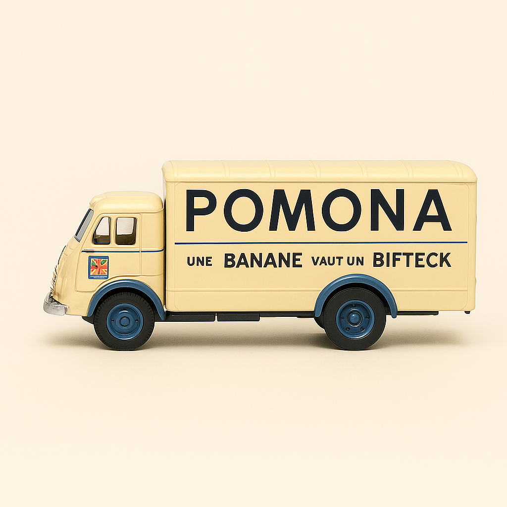 Camión LRS TANCARVILLE "Fainéant" de 1966, versión refrigerada con publicidad de POMONA