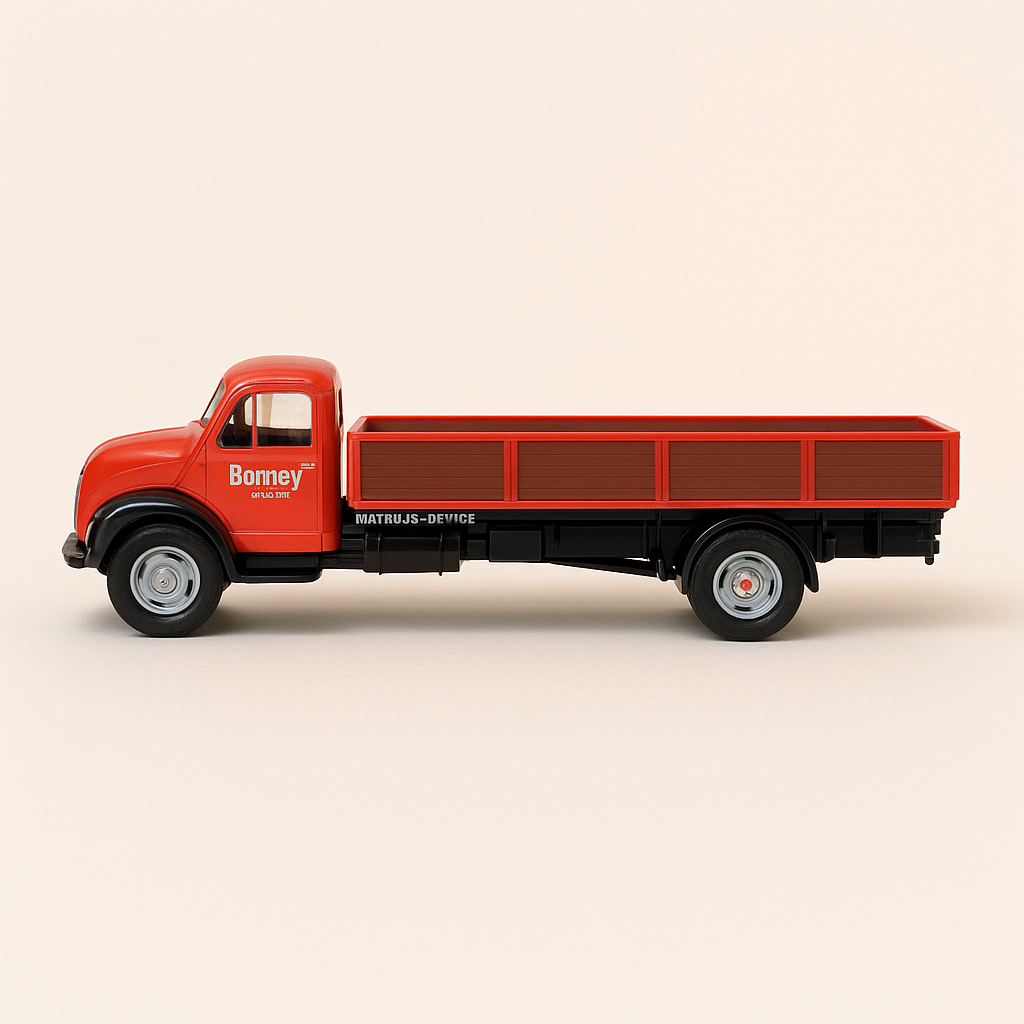 Ciężarówka z platformą MAGIRUS DEUTZ MERKUR z 1955 r. (na drzwiach A. Bonifay)