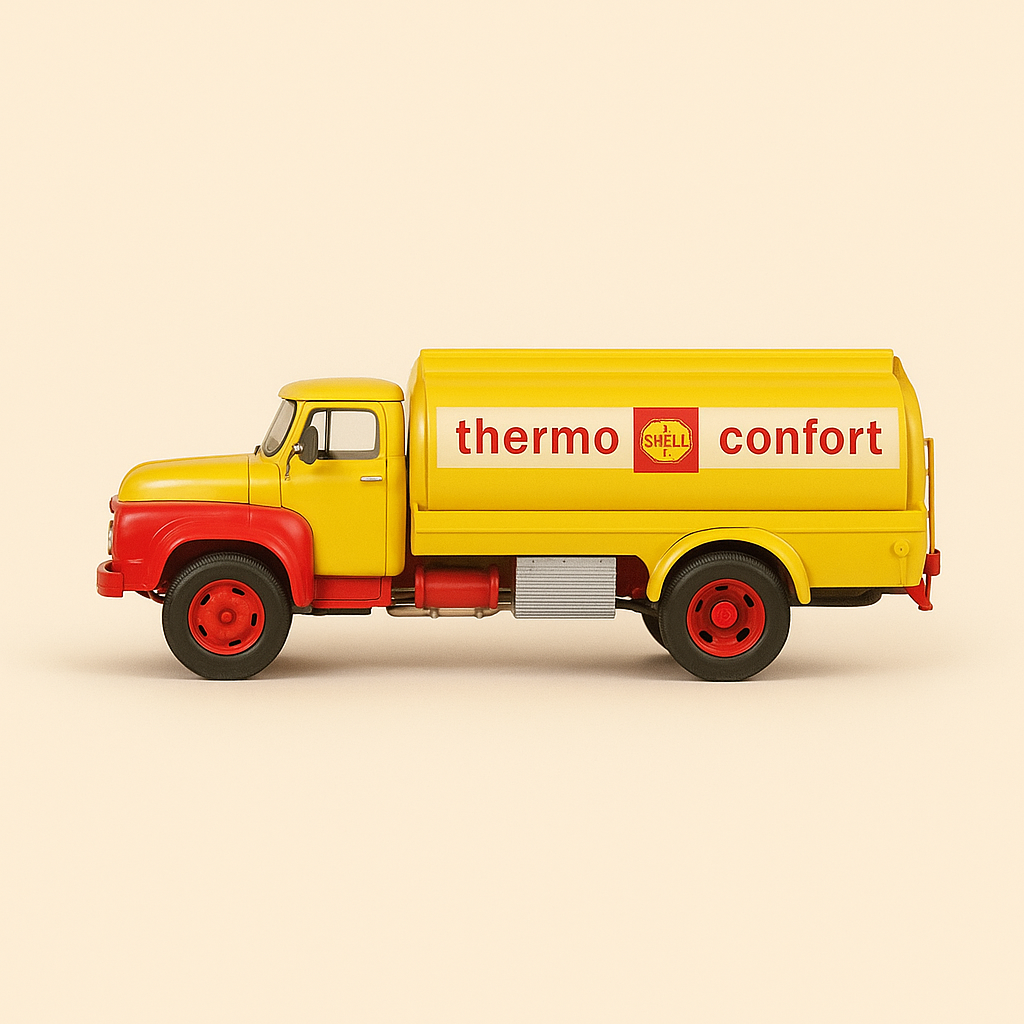 MAN 626 HA Camion vun 1967 gielen THERMO-CONFORT Tankcamion (Shell)