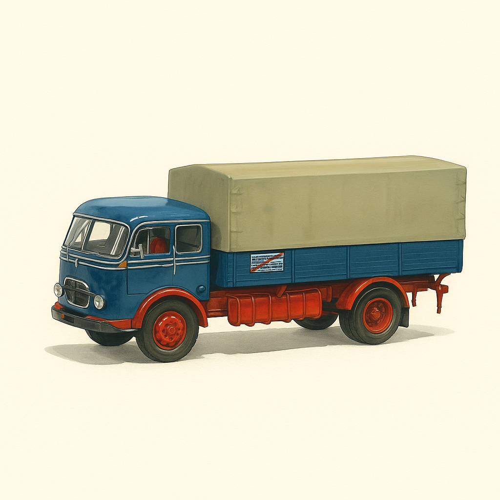 Camión MERCEDES BENZ LP 334 de 1963 (camión azul con lona gris)