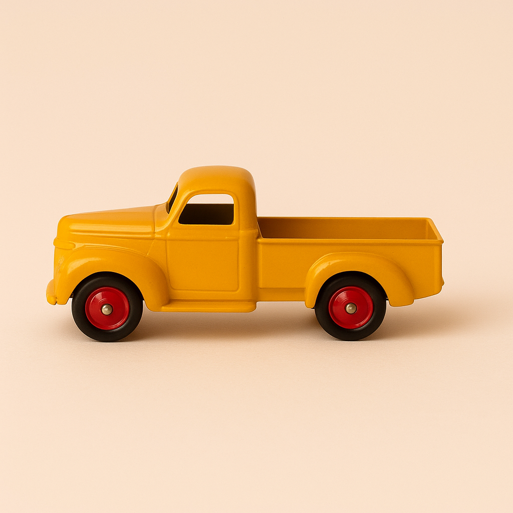 Camión rojo y cabina amarilla con remolque rojo de Dinky-Toys (Ediciones Atlas)