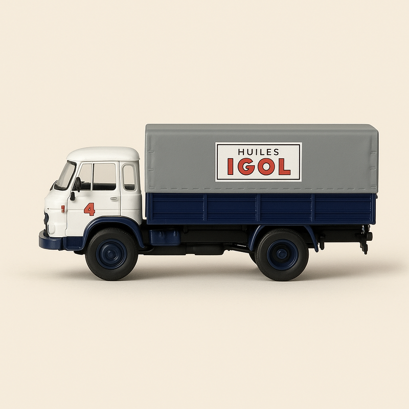 Saviem JL21 blauw en grijze vrachtwagen IGOL OILS