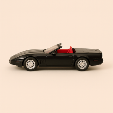 Photo professionnelle de la voiture miniature Chevrolet Corvette Cabriolet Noire De 1984 Voiture Americaine - Image clean haute qualité