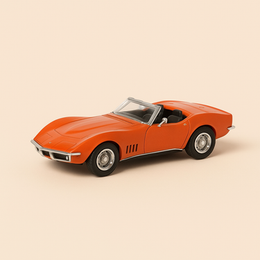 Photo professionnelle de la voiture miniature Chevrolet Corvette Orange De 1969 Voiture Americaine - Image clean haute qualité