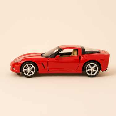 Photo professionnelle de la voiture miniature Chevrolet Corvette Z51 Rouge Voiture Americaine - Image clean haute qualité