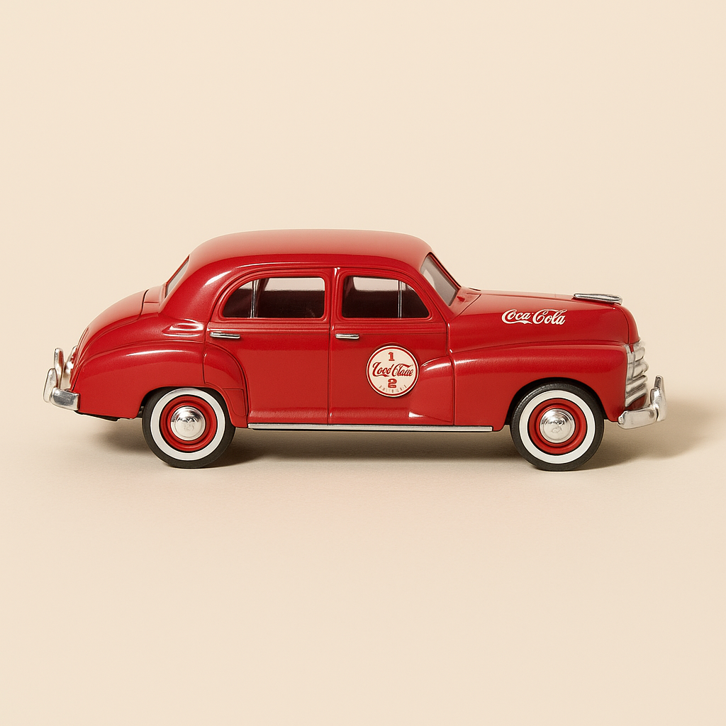 Chevrolet Sedán rojo con publicidad de COCA-COLA (Solido)