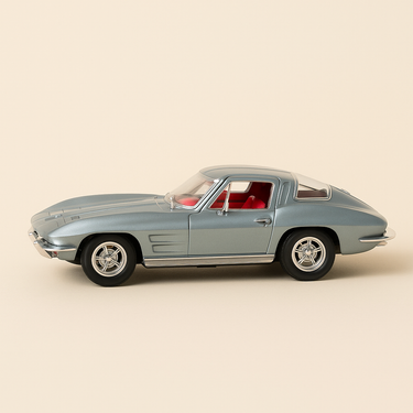 Photo professionnelle de la voiture miniature Chevrolette Corvette Stingray Grise De 1963 Voiture Americaine - Image clean haute qualité
