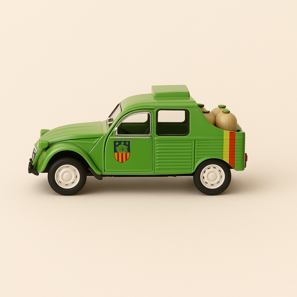 Photo professionnelle de la voiture miniature Citroen 2 Cv Arroseuse Municipale - Image clean haute qualité
